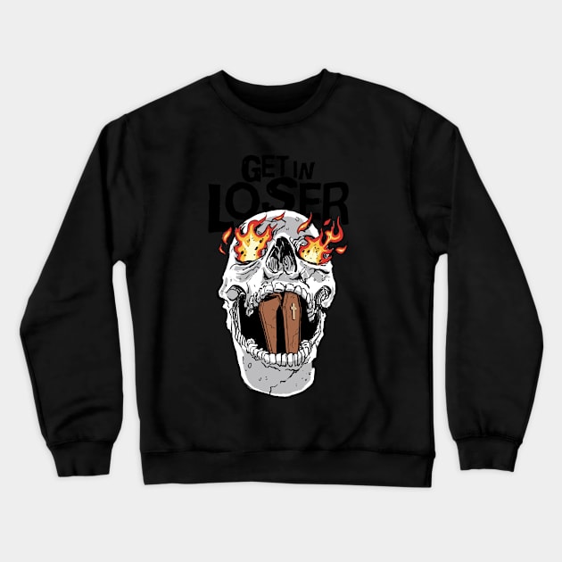 get in loser coffin soft grunge gothic goth aesthetic Crewneck Sweatshirt by A Comic Wizard